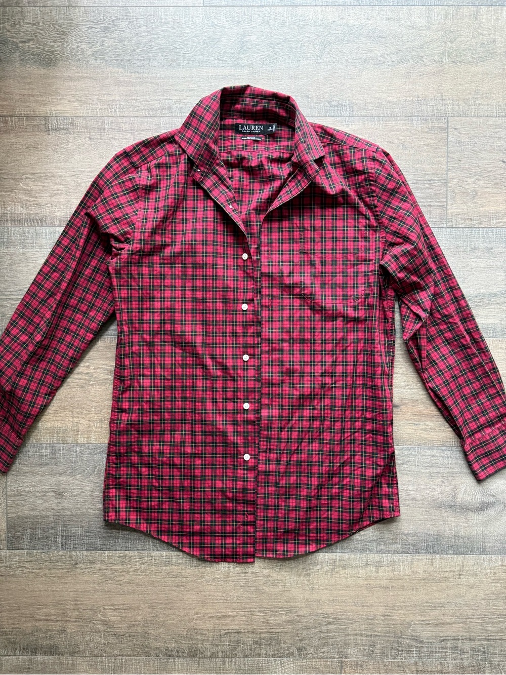 Ralph Lauren Red Tartan Button-Up Shirt